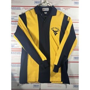 Vintage 90s Midwest Embroidery West Virginia Mountaineers Med‎ POLO NWOT